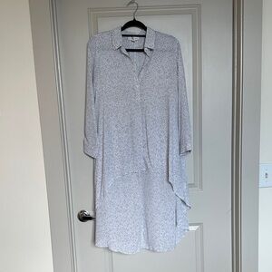 Elegant White and Black Patterned Women's Blouse